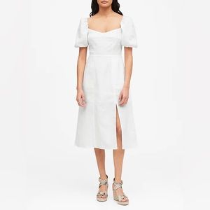 Banana Republic Linen-Cotton Puff Sleeve Dress - Size 8